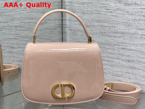 Dior Medium 30 Montaigne Avenue Top Handle Bag in Pale Pink Patent Calfskin Replica