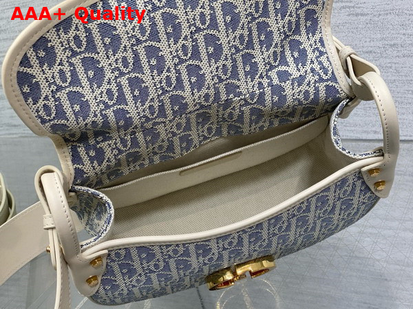 Dior Medium 30 Montaigne Satchel Bag Blue Dior Oblique Chambray with Raffia Effect and Light Biscuit Smooth Calfskin Replica