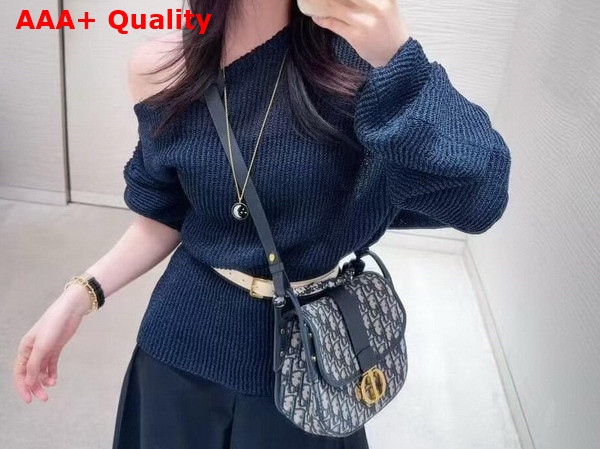 Dior Medium 30 Montaigne Satchel Bag in Blue Dior Oblique Jacquard Replica