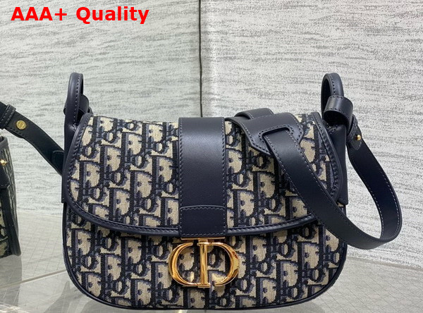 Dior Medium 30 Montaigne Satchel Bag in Blue Dior Oblique Jacquard Replica