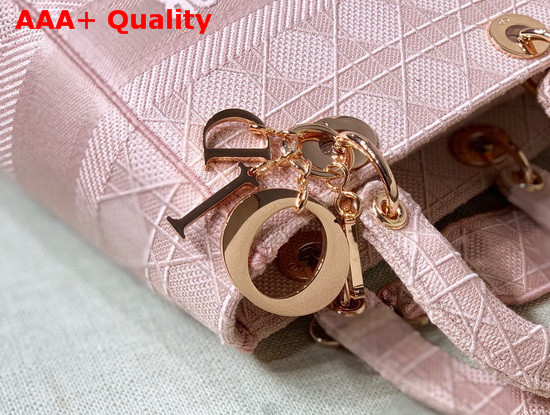Dior Medium Bois de Rose Lady D Lite Embroidered Cannage Bag Replica