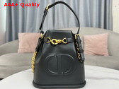Dior Medium Cest Dior Bag Black CD Embossed Calfskin Replica