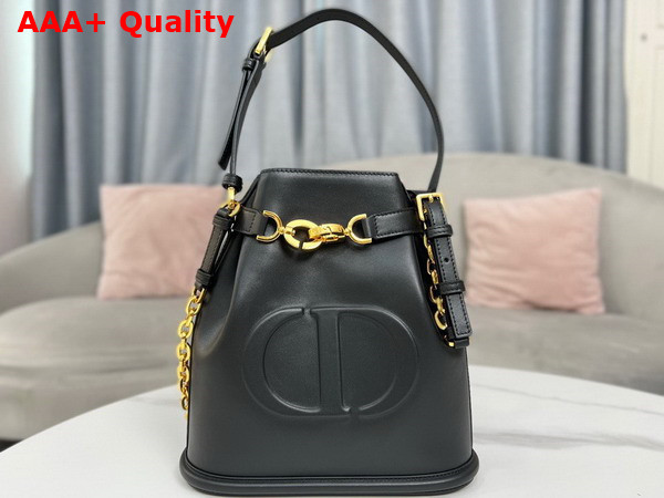 Dior Medium Cest Dior Bag Black CD Embossed Calfskin Replica