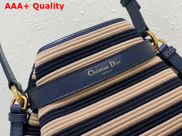 Dior Medium Cest Dior Bag Natural and Denim Blue Mariniere Raffia Replica