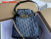 Dior Medium Cest Dior Bag in Blue Denim Dior Oblique Jacquard Replica