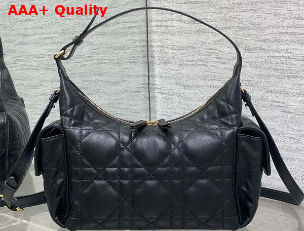 Dior Medium D Dream Bag in Black Macrocannage Lambskin Replica