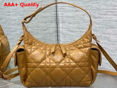 Dior Medium D Dream Bag in Light Gold Tone Macrocannage Lambskin Replica