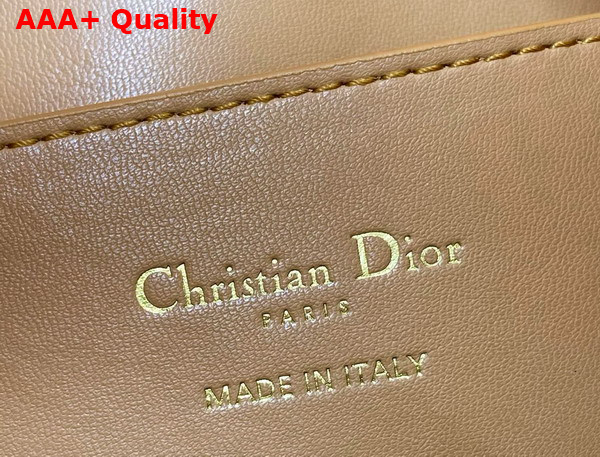 Dior Medium D Dream Bag in Light Gold Tone Macrocannage Lambskin Replica