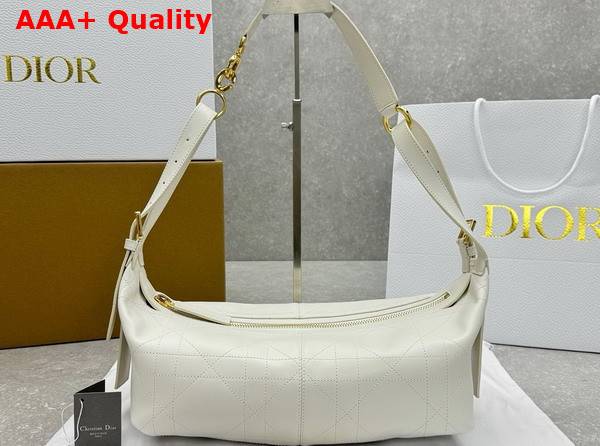 Dior Medium D Journey Bag in Vintage Smooth Calfskin Latte Flat Macrocannage Replica