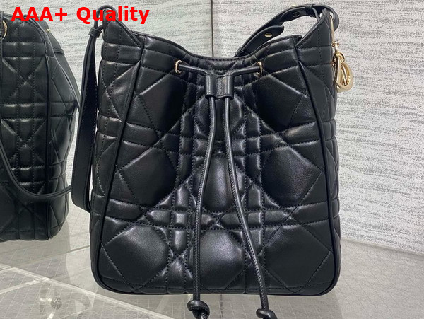 Dior Medium D Motion Bag in Black Cannage Lambskin Replica