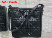 Dior Medium D Motion Bag in Black Cannage Lambskin Replica