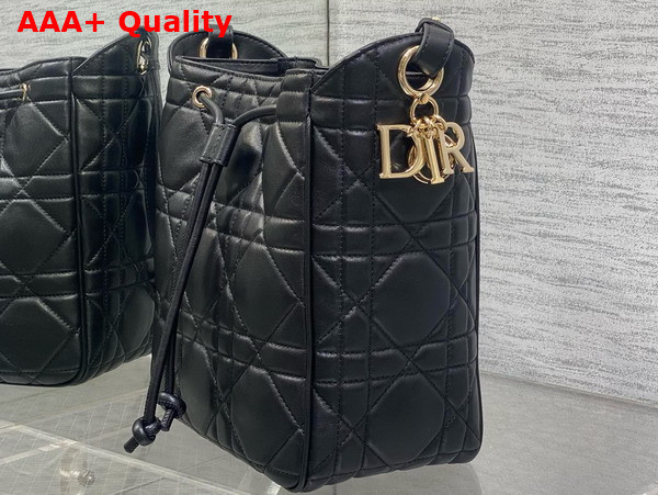 Dior Medium D Motion Bag in Black Cannage Lambskin Replica