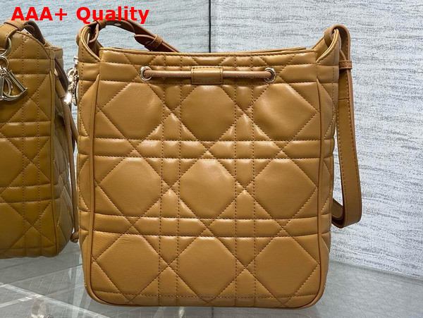 Dior Medium D Motion Bag in Light Gold Tone Cannage Lambskin Replica