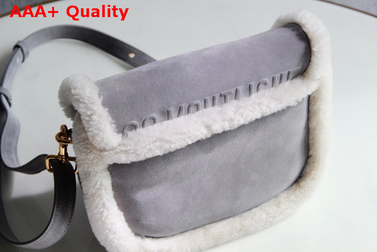 Dior Medium Dior Bobby Bag Gray Colored Shearling Replica