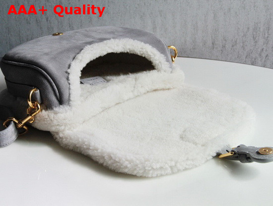 Dior Medium Dior Bobby Bag Gray Colored Shearling Replica