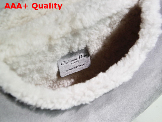 Dior Medium Dior Bobby Bag Gray Colored Shearling Replica
