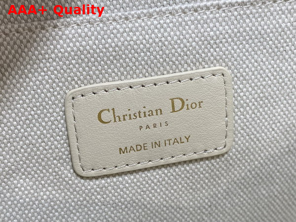 Dior Medium Dior Bobby Bag in Blue Dior Oblique Chambray with Raffia Effect and Light Biscuit Smooth Calfskin Replica