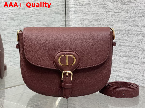 Dior Medium Dior Bobby Bag in Burgundy Grained Calfskin Replica