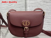 Dior Medium Dior Bobby Bag in Burgundy Grained Calfskin Replica