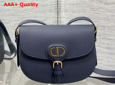 Dior Medium Dior Bobby Bag in Navy Blue Grained Calfskin Replica
