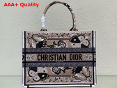 Dior Medium Dior Book Tote Beige Multicolor Butterfly Bandana Embroidery Replica