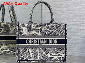 Dior Medium Dior Book Tote Beige and Navy Blue Plan de Paris Embroidery Replica