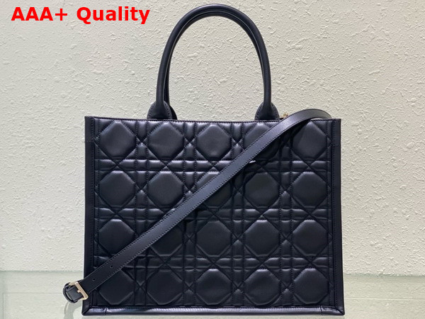 Dior Medium Dior Book Tote Black Macrocannage Calfskin Replica