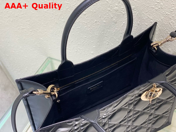 Dior Medium Dior Book Tote Black Macrocannage Calfskin Replica