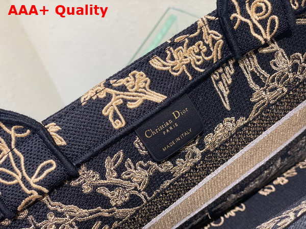 Dior Medium Dior Book Tote Black Multicolor Cornely Effect Dior Jardin D Hiver Embroidery Replica