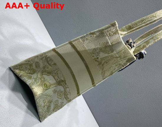 Dior Medium Dior Book Tote Gold Tone Toile de Jouy Embroidery Replica