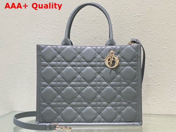 Dior Medium Dior Book Tote Stone Gray Macrocannage Calfskin Replica
