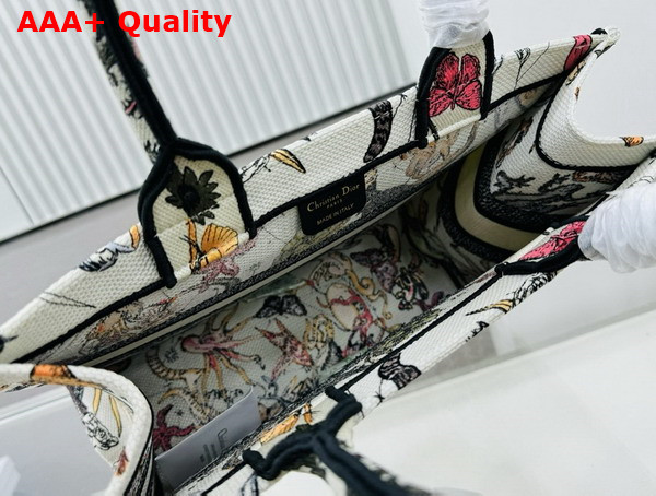 Dior Medium Dior Book Tote White Multicolor Animaux Fantastiques Embroidery Replica