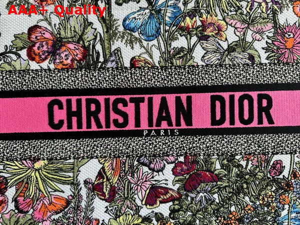 Dior Medium Dior Book Tote White Multicolor Mexico Millefiori Embroidery Replica