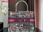 Dior Medium Dior Book Tote White Multicolor Mexico Millefiori Embroidery Replica