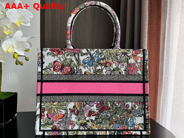 Dior Medium Dior Book Tote White Multicolor Mexico Millefiori Embroidery Replica