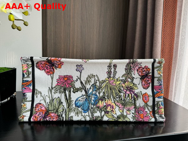 Dior Medium Dior Book Tote White Multicolor Mexico Millefiori Embroidery Replica