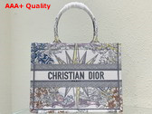Dior Medium Dior Book Tote White Multicolor Reve D Infini Embroidery Replica