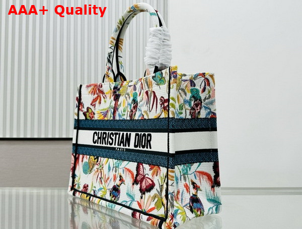 Dior Medium Dior Book Tote White Multicolor Toile De Jouy Fantastica Embroidery Replica