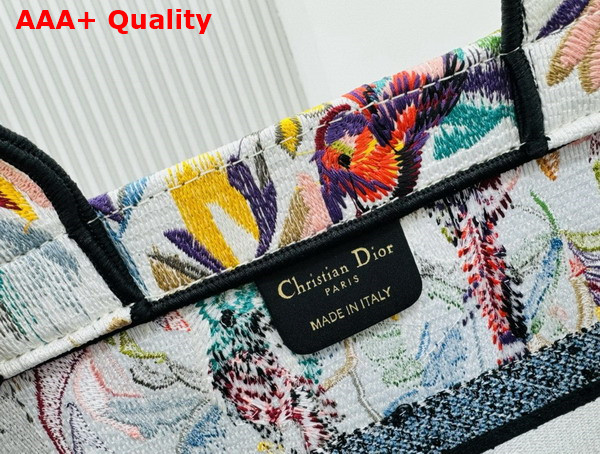 Dior Medium Dior Book Tote White Multicolor Toile De Jouy Fantastica Embroidery Replica