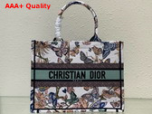 Dior Medium Dior Book Tote White Multicolor Toile De Jouy Mexico Embroidery Replica
