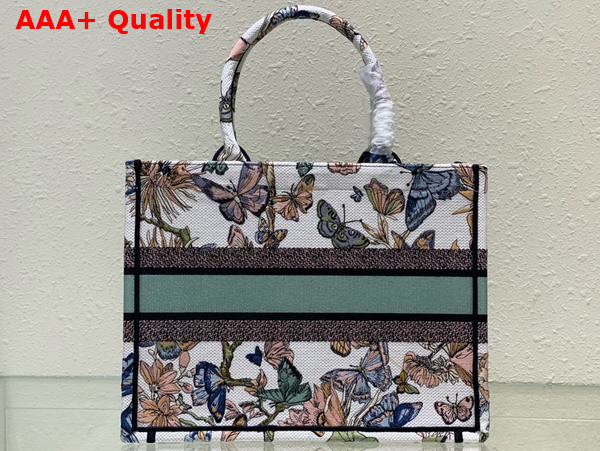 Dior Medium Dior Book Tote White Multicolor Toile De Jouy Mexico Embroidery Replica