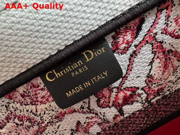 Dior Medium Dior Book Tote White and Red Le Coeur Des Papillons Embroidery Replica