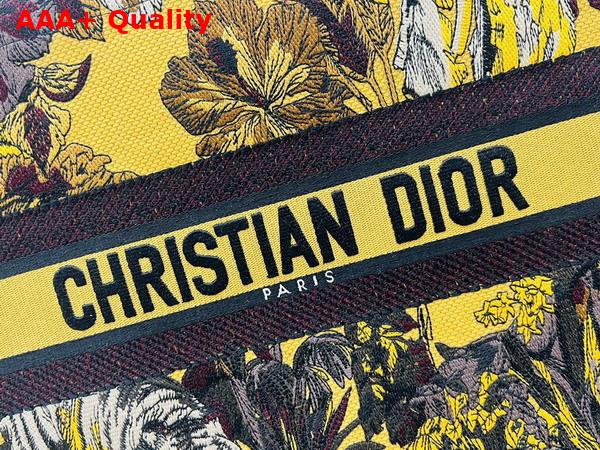Dior Medium Dior Book Tote Yellow Multicolor Toile de Jouy Voyage Embroidery Replica