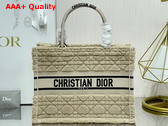 Dior Medium Dior Book Tote in Beige Cannage Shearling Replica