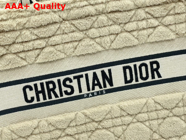 Dior Medium Dior Book Tote in Beige Cannage Shearling Replica