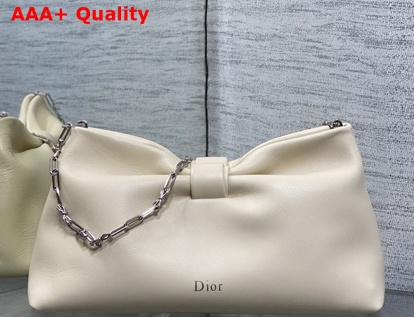 Dior Medium Dior Bow Bag in Beige Lambskin Replica
