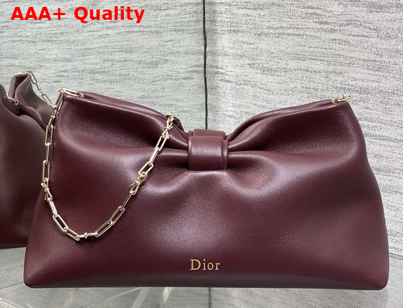 Dior Medium Dior Bow Bag in Burgundy Lambskin Replica