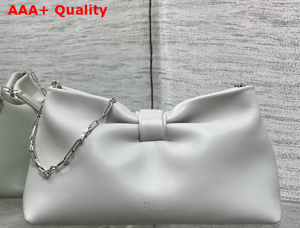 Dior Medium Dior Bow Bag in Cloud Gray Lambskin Replica