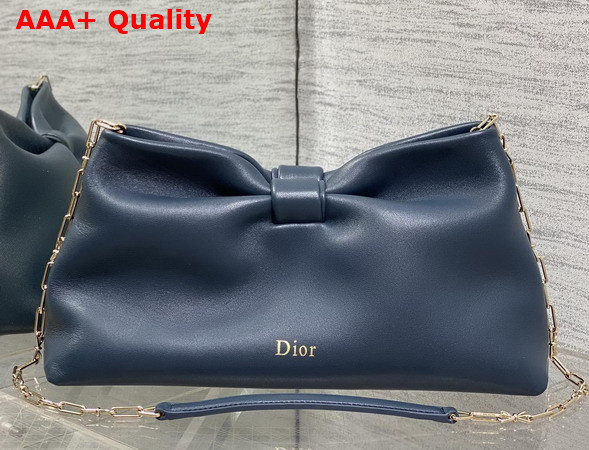 Dior Medium Dior Bow Bag in Deep Ocean Blue Lambskin Replica