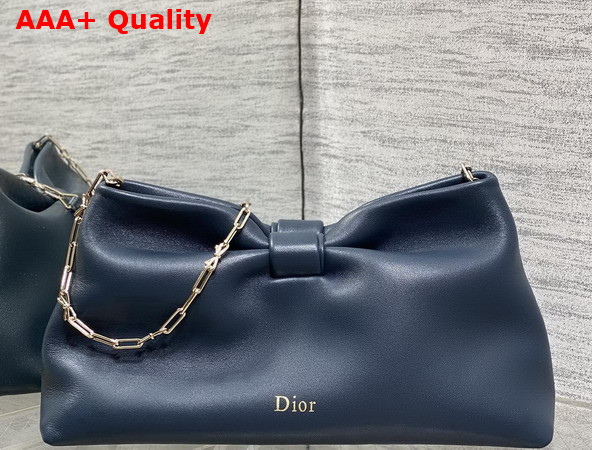 Dior Medium Dior Bow Bag in Deep Ocean Blue Lambskin Replica